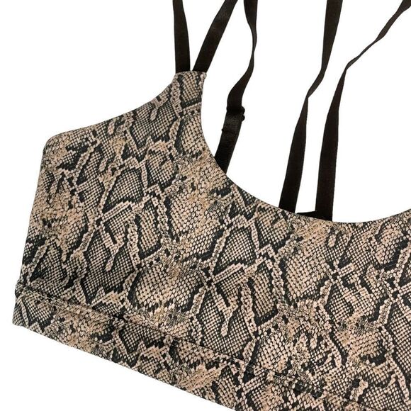 GOOD AMERICAN Eco Sheen Print Scoop Bra Strappy Stretchy size 0 or XS NEW! - Picture 4 of 9